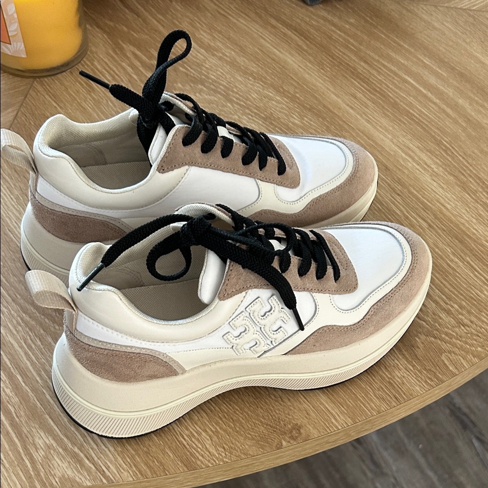Tory Burch Adventure Sneaker - Women's Cream and Tan Sneakers